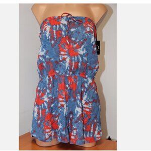 NWT Volcom Swimsuit Bikini Cover Up Romper Blue Drift Wash
